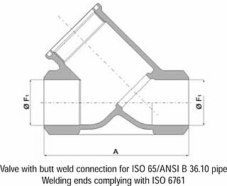 [] Schweißenden für Schrägsitzventile aus Edelstahl ISO6761